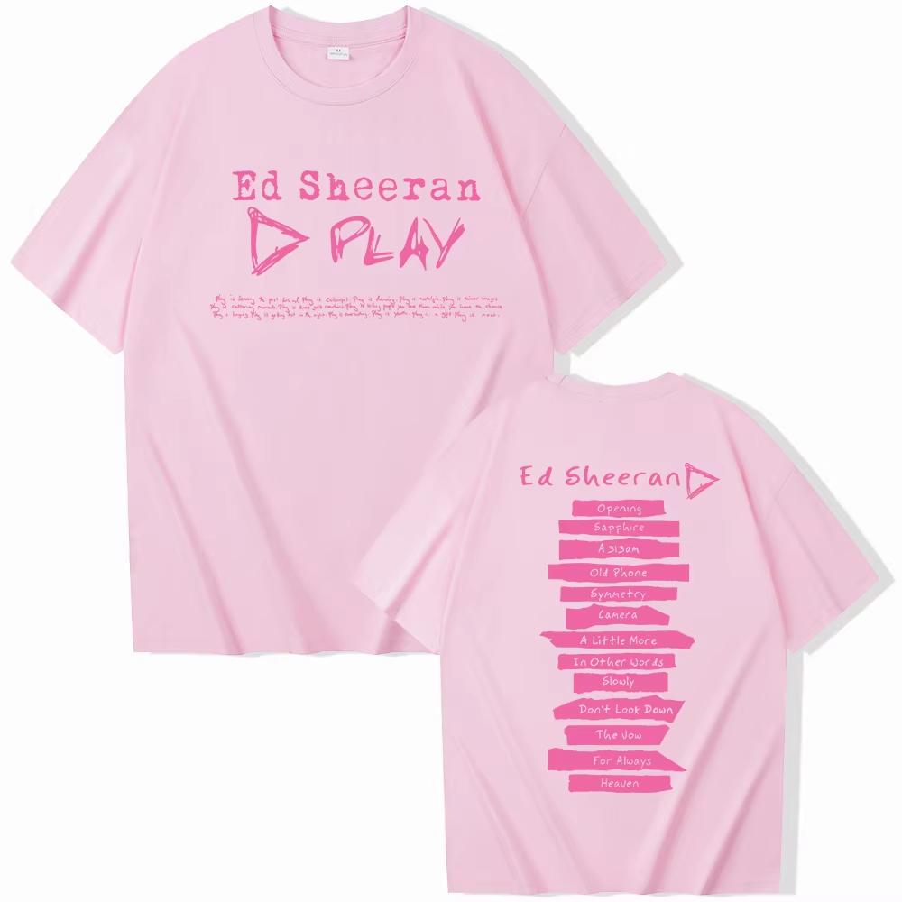 Ed Sheeran Tour 2026 Tshirt Unisex Unisex Ed Sheeran Play Album Music Printing Tshirts Round Neck Oversized Unisex Graphic Print