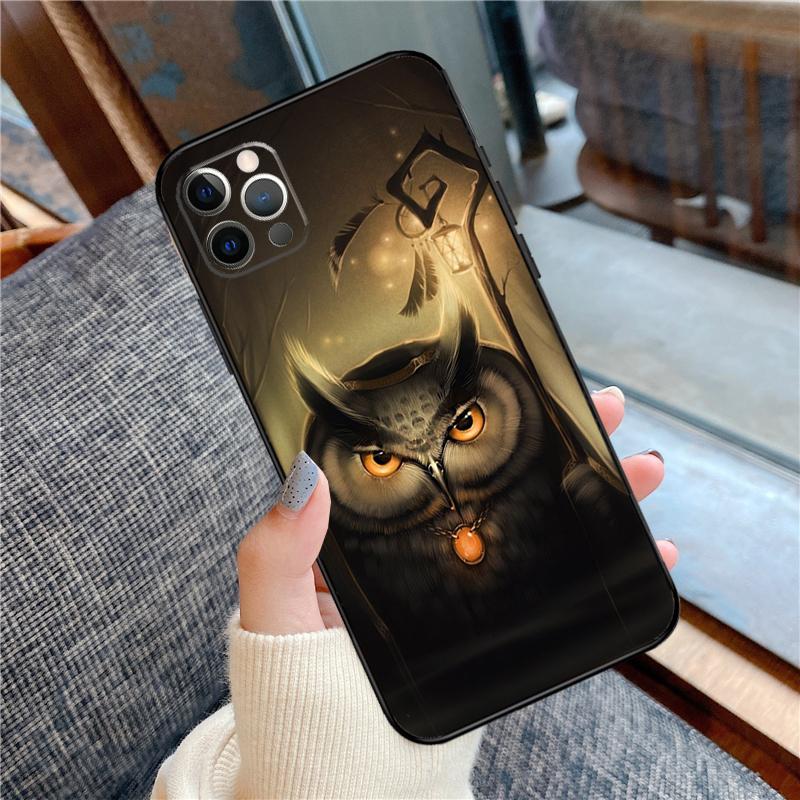 Cute Cartoon Owl Phone Case For iPhone 16 15 14 12 11 13 Pro Max 12 13 mini XR 15 16 Plus 16e Cover Shell