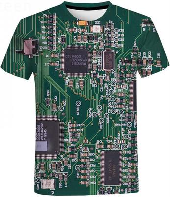 Fashion Electronic Chip 3D Men T-shirt Computer CPU Printed Casual Streetwear Cool Short Sleeve Men Women Oversized T Shirt Tops