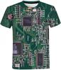 Mode Elektronischer Chip 3D Herren T-Shirt Computer CPU Aufdruck Lässige Streetwear Cool Kurzarm Herren Damen Übergroßes T-Shirt Oberteile
