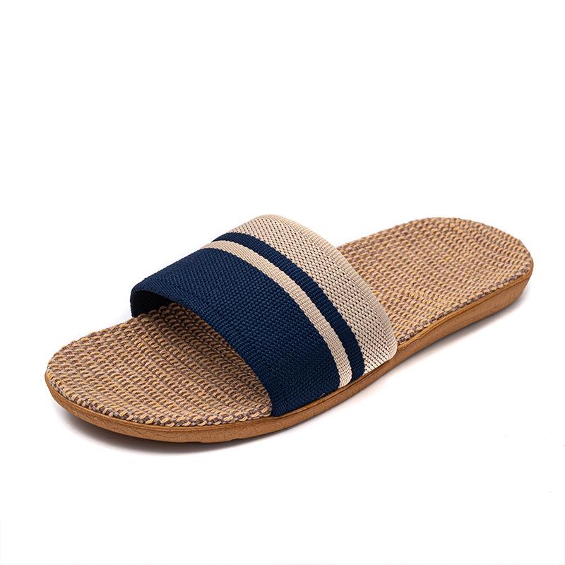 Übergröße Damen Hausschuhe Flache Sandalen Leinen Leicht Lässige Sommer Hausschuhe Damen für Zuhause Hausschuh
