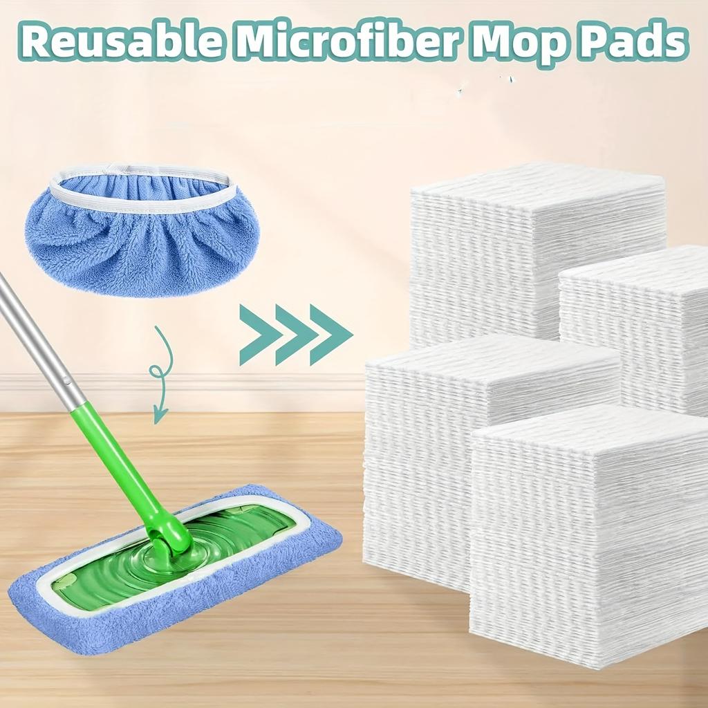 4pcs Reusable Mop Pads Ultra-Fine Fiber Dry Sweeping Cloth And Machine Washable Wet Pads for Replacement