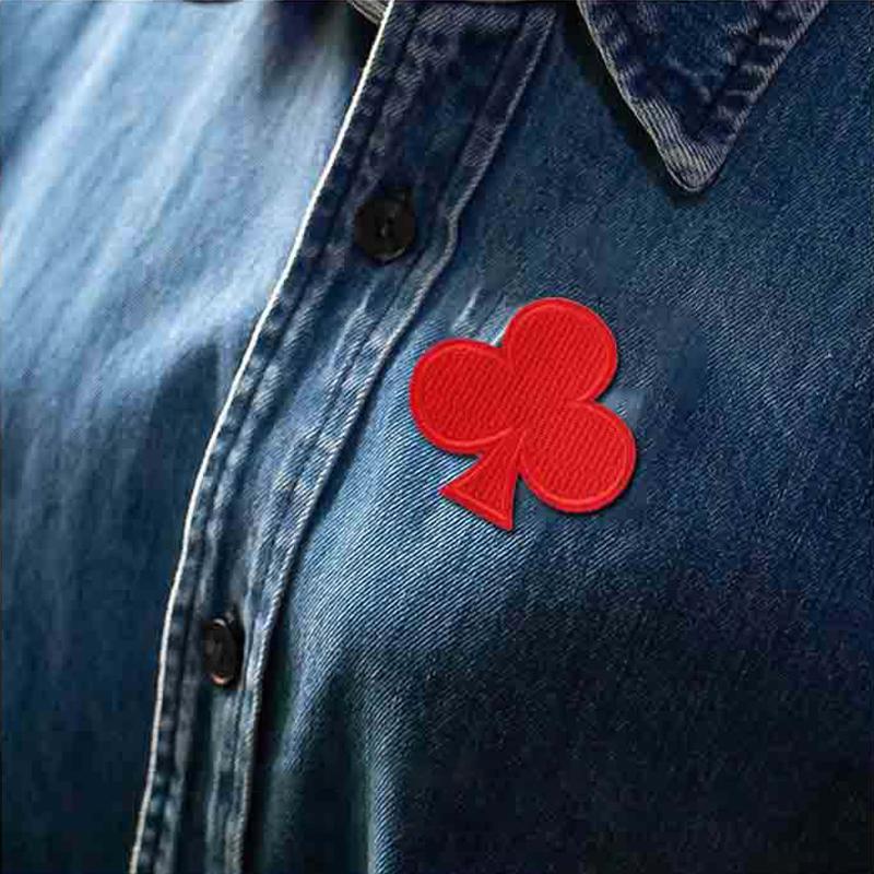 24pcs Poker Pattern Sewing Fabric Patch DIY Various Styles Handmade Cloth Applique Personality Fashion Accessories