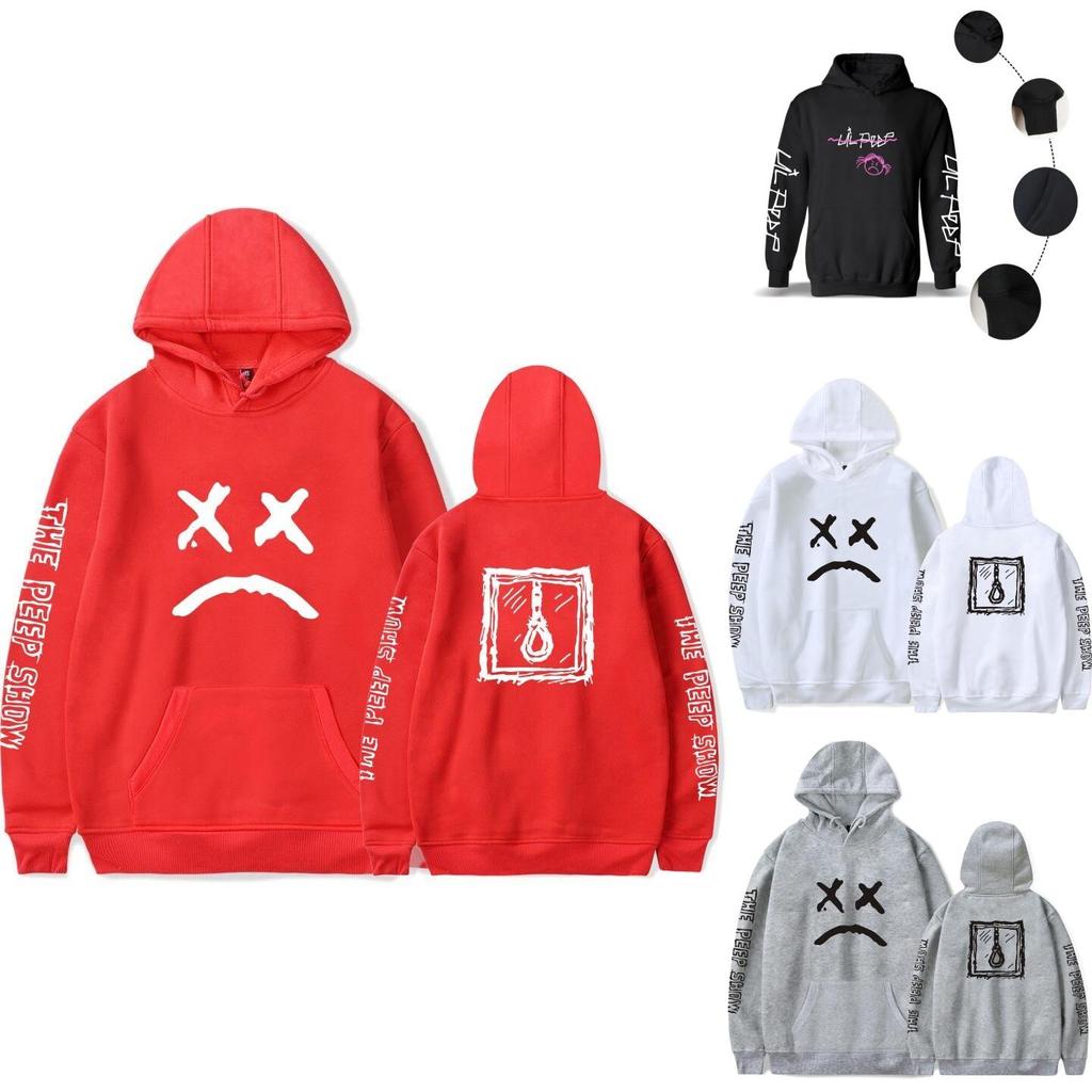 Lil Peep Sad Face Sweatshirt Cozy Cotton Unisex Pullover For Boys And Girls