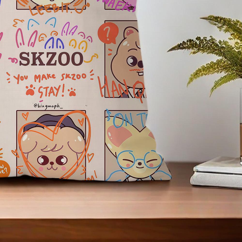 Kpop S-Skz-oo-S Cartoon cushion cover For Pillow Sofa Printing Decoration Room Home Office Coffee Shop Car Nordic Simplicity