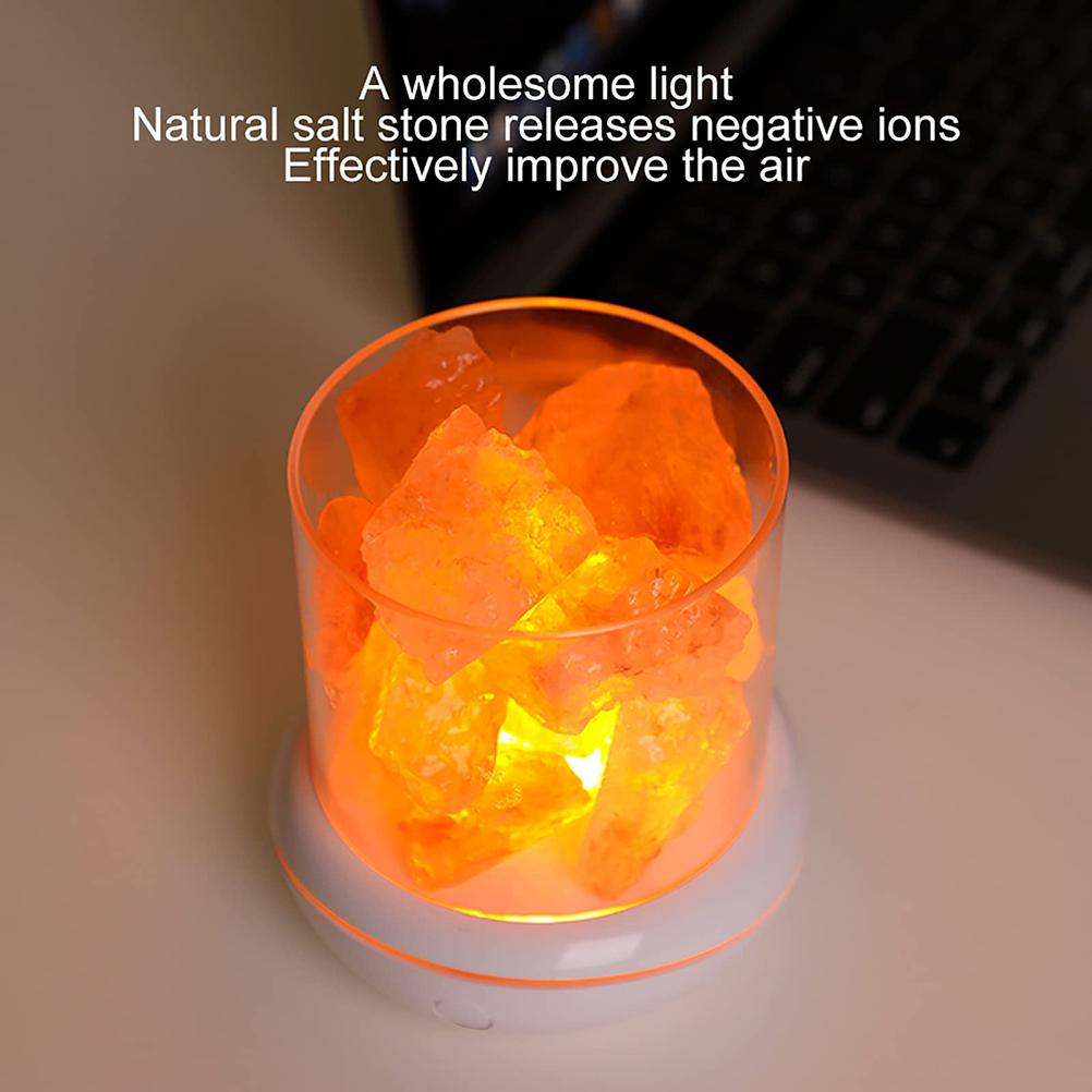 Salt Crystal Lamp Night Light USB Aroma Diffuser Salt Lamp Colorful Salt Crystal Lamp Fragrance Oil