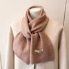 2025 New Luxury Winter Warm Knitted Scarf Women Korea Styles Solid Color Simple Scarves Shawls Lady Soft Wraps Neckerchief