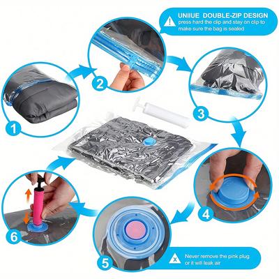 1pc 6Sizes Moisture Proof Vacuum Bag Clothes Storage With Valve Transparent Folding Travel Space Saving Aspirated Compression