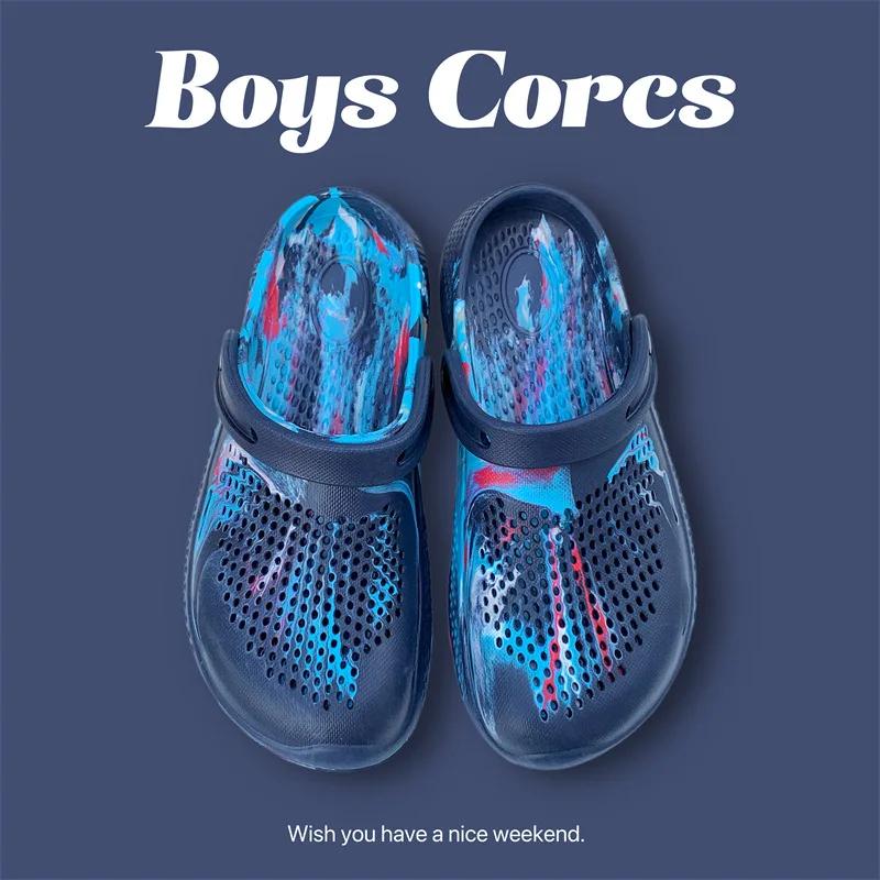 Mode Herr Trendiga Mjuka Tofflor 2024 Ny Mode Tjock Sula Anti-Slip Strand Sandaler Utomhus Semester Fritidsskor Lätta