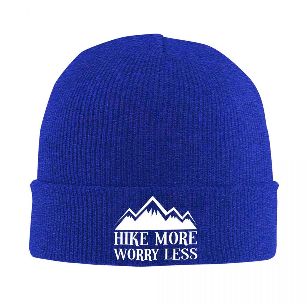 Hiker Hike More Worry Less Warm Knitted Cap Winter Knit Bonnet Hat Skullies Beanies Hip Hop Caps for Unisex