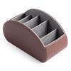 Grand Support de Table en Cuir PU pour Télécommande 5 Compartiments de Rangement Multifonctionnels Haut pour Papeterie et Accessoires de Bureau Support de Base, Rangement,