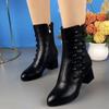 Fashion Women Boots  Autumn/Winter Fashion Cotton Shoes Plush Soft Bottom Waterproof Zipper Strap High Heel Women Boots Botas Mujer