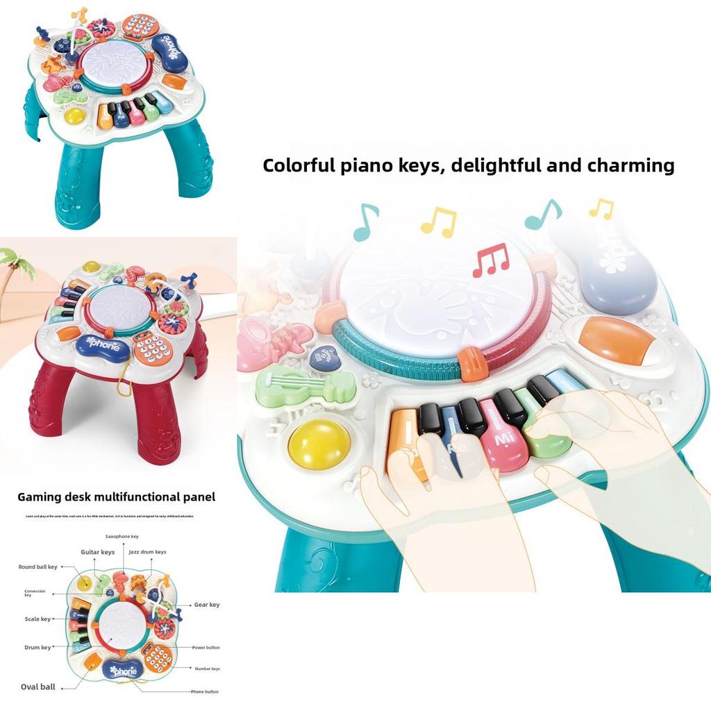 Tavolo Interattivo Multifunzione per Bambini con Giochi Musicali per Età da 1 a 3 Anni