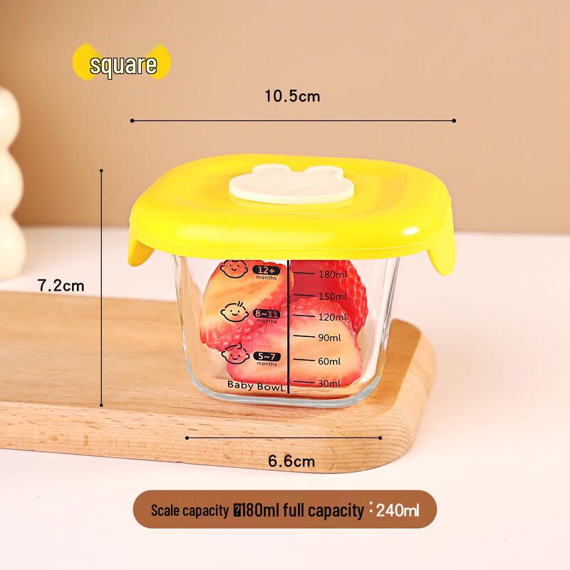 YOLCO Glass Baby Food Storage Bowl Set
