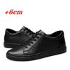 White Genuine Leather Shoes Men Sneakers Man Elevator Shoes Height Increase Insoles High Heels Shoes 5-6CM Shoes Tall Shoes