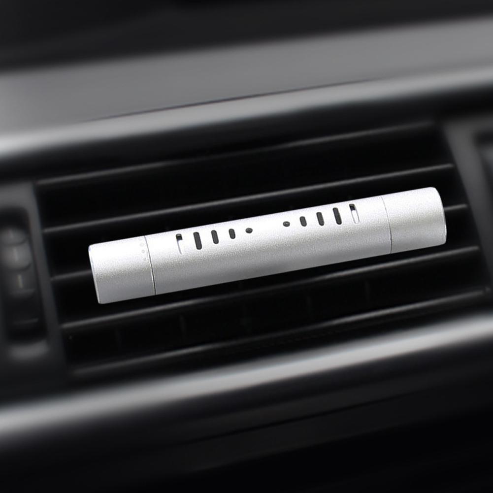 Autoduft, individueller Entlüftungsclip, zylindrischer Entlüftungsclip für ätherische Öle im Auto, Diffusor mit 10 Nachfüllstäbchen für Auto, Büro, Küche