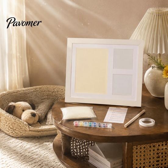 Customized Pet Keepsake Paw Print Commemorative Photo Frame, Dog And Cat Memory Display, Handmade DIY Ink Pad Soft Space Mud Set for Owners