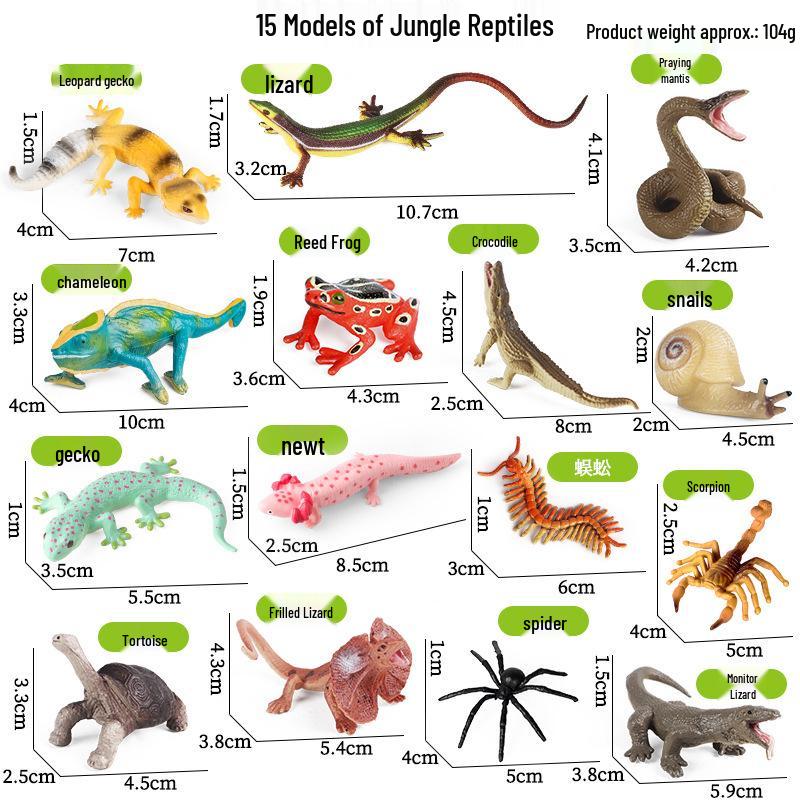 Large Insect Toy Set: Butterfly, Bee, Dragonfly, Ant, Cicada, and Rhinoceros Beetle Models for Kids