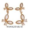 MamacitaSlay Exclusive Pearl Zircon Butterfly Earrings 2025 New Design Waterproof Jewelry Women's Charm Statement Earrings Gift