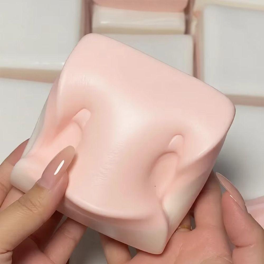 Pink Color Sticky Rice Cake Squeeze Slow Rebound Hand Relax Bread Squeeze Double-Sided Fruit Sensory Fidget Gift For