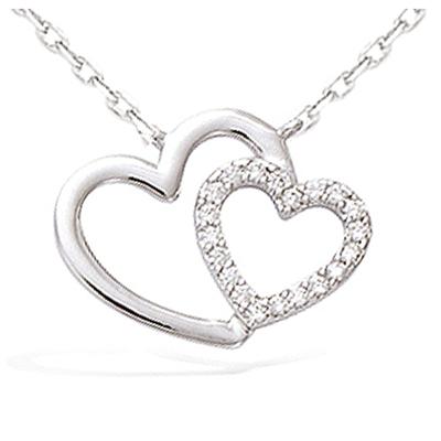[N6862] - Silver Necklace 'Love' Silver White (rhodium-plated) - 18x15 Mm