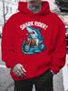 Shark Rider Printed Hooded Sweater Men's Street Loose Multicolor Couple Hoodie