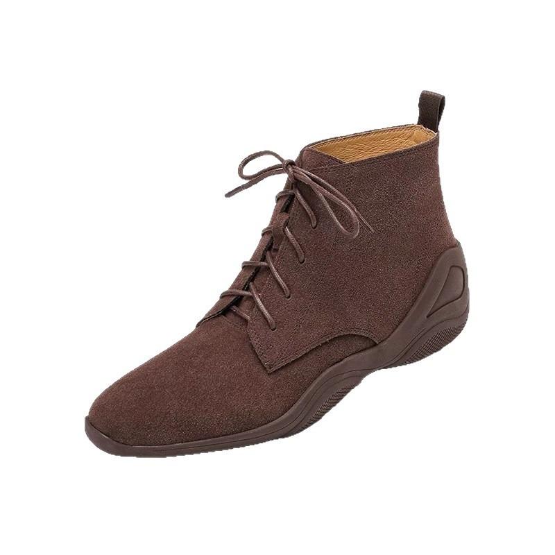 Short Boots Women's Thick Heel Autumn and Winter New Pointed High Heel Ankle Boots Black Fleece Frosted Fleece Medium Heel Bare Boots