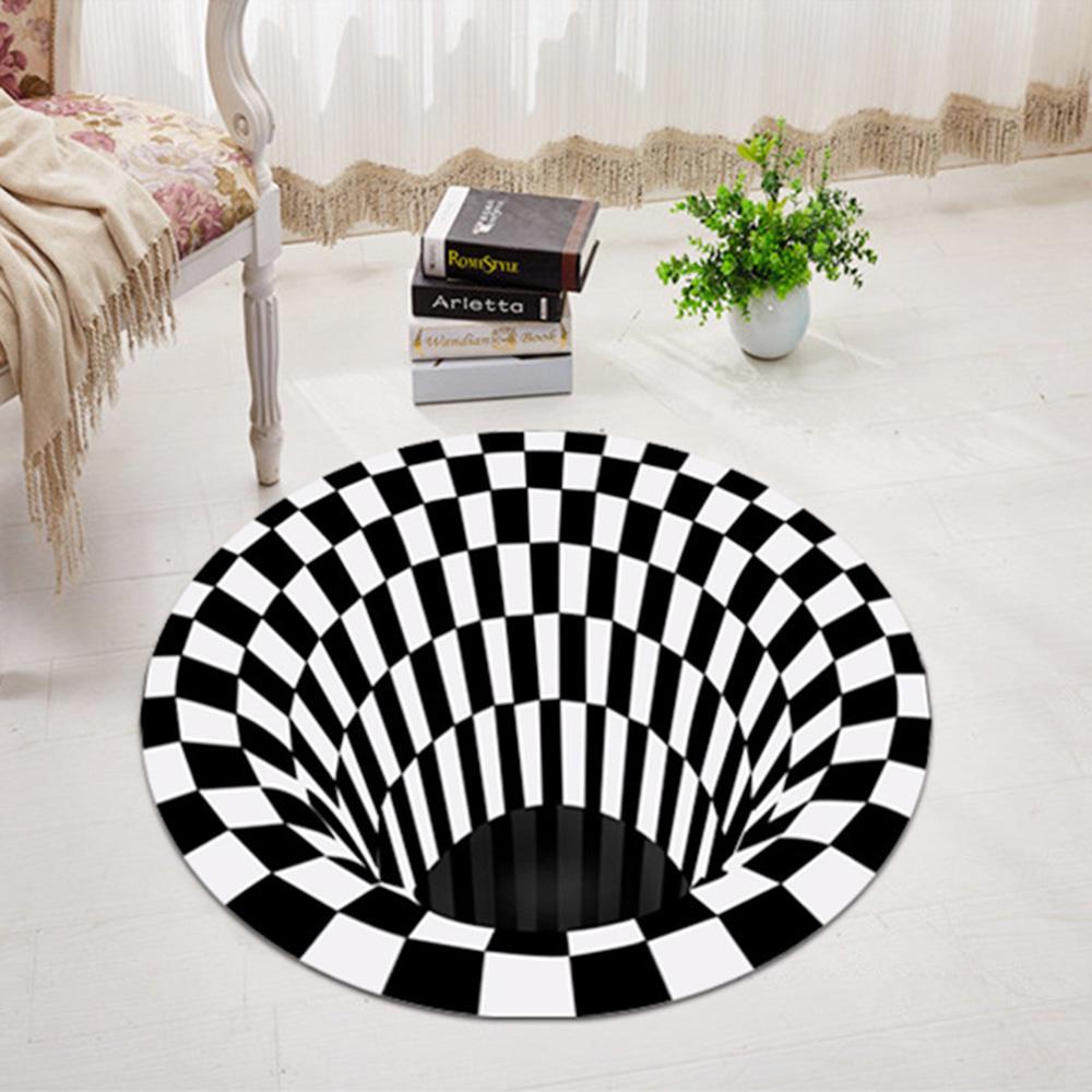 Buy 3d Space Round Carpet Checkered Vortex Optical Illusions Non Slip Area Rug Anti Slip Floor Mat At Affordable Prices Free Shipping Real Reviews With Photos Joom