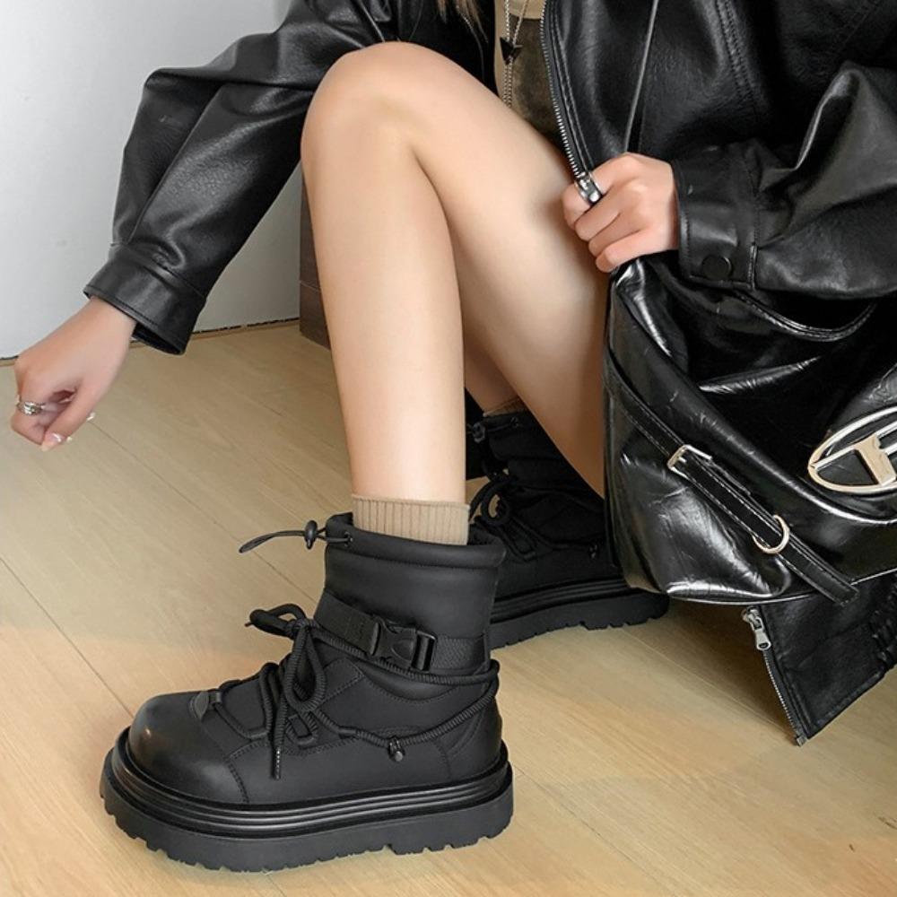 Stivali da Neve da Donna con Suola Spessa Nuovi Inverno con Scarpe di Cotone Spesso e Peluche Impermeabili e Antiscivolo Stivali da Donna Scarpe con Plateau