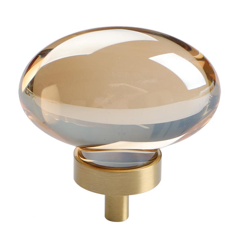 Luxury Pigeon Egg Crystal Handles Cabinet Drawers Exquisite Crystal Hooks Transparent Amber Color Wall-mounted Indoor Decoration