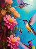 T-shirt da Donna - Colibrì e Grafica Floreale, Design Colorato di Natura Tropicale per Uso Quotidiano Casual