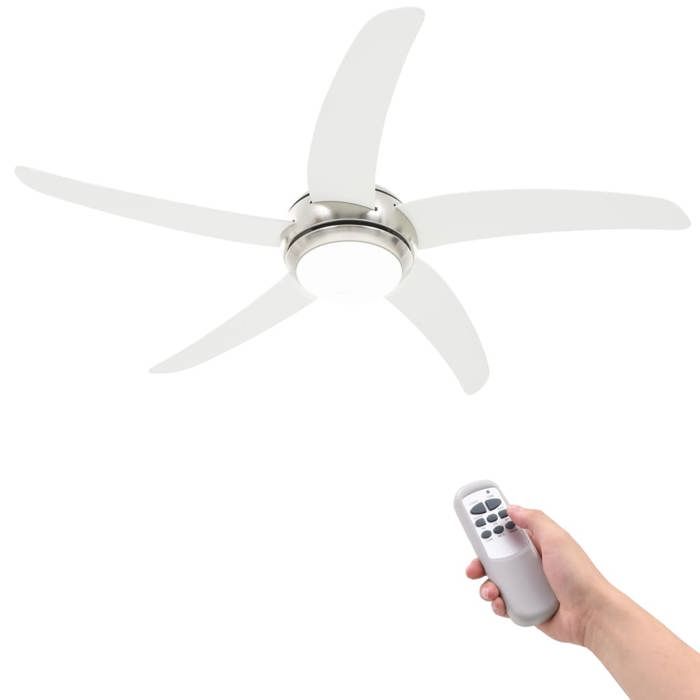 VidaXL Ventilateur de plafond orné avec lampe 128 cm Blanc 50538