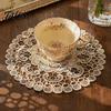 Heat Resistant Coasters for Dining Table Round Floral Lace Doily, Embroidered Coaster Place Mat, Insulating Foldable Kitchen Retro Doilies Teapot Vase