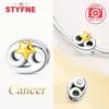 Exquisite Yellow Twelve Zodiac Signs Star Shape Taurus Symbols Authentic Copper Bead Compatible With Bracelets Women Do It Yourself Birthday Gift Acce