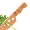 Herb Stripper Wooden Vanilla Stripping Tool for Kale Collard Greens Thyme Basil Curved Edge Multi-holes Kitchen Gadget