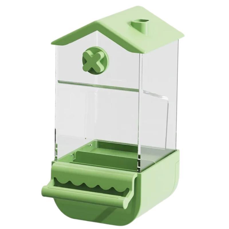 Automatic Bird Feeders Screw on Cage for Indoor Bird Feeders Transparent Visiable Large Capacity Bird Feeding Tool HX6C