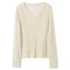 SanCai 2026 Spring Nomadic Style Openwork Knit Pullover