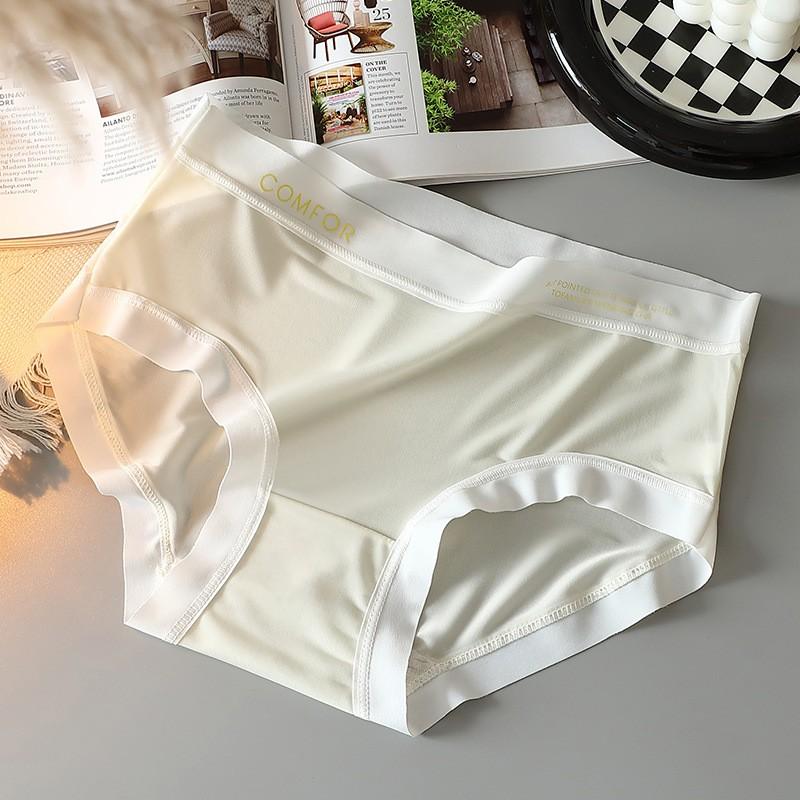 Summer Ice Silk Underwear For Women, Mid-waist Breathable Ultra-thin Underwear For Facial Mask