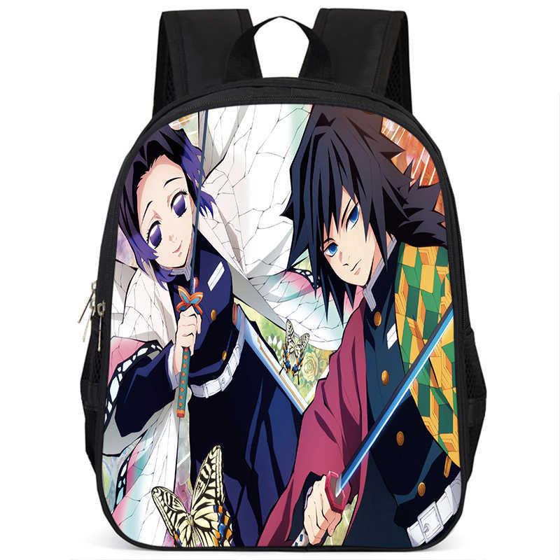 Trendy Demon Slayer Book Bag With Durable Oxford Fabric And Large Storage
