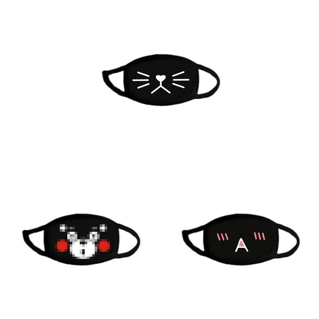Custom Logo Black Protective Mask With Cartoon Design For Summer And Winter Wear