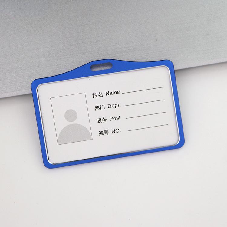 Fashion Card Cover Women Men Aluminum Alloy Work Name Card Holders Business Work Card ID Badge Lanyard Holder Metal Bags Case