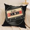 Vintage Cassette Music Tape Cushion Cover Pillowcase Ultra Soft Skin Friendly Fabric Cloud Like Comfort  Concealed Zipper