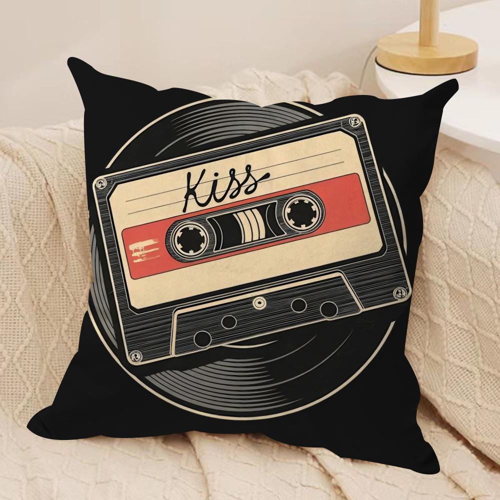 Vintage Cassette Music Tape Cushion Cover Pillowcase Ultra Soft Skin Friendly Fabric Cloud Like Comfort Concealed Zipper