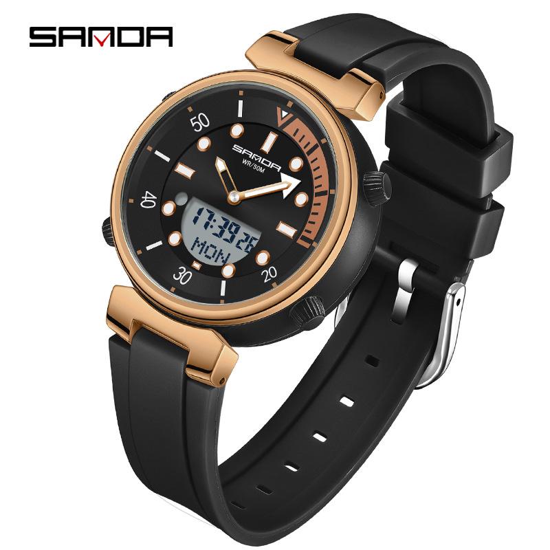Sanda Youth Luminous Multi-Functional Waterproof Wristwatch