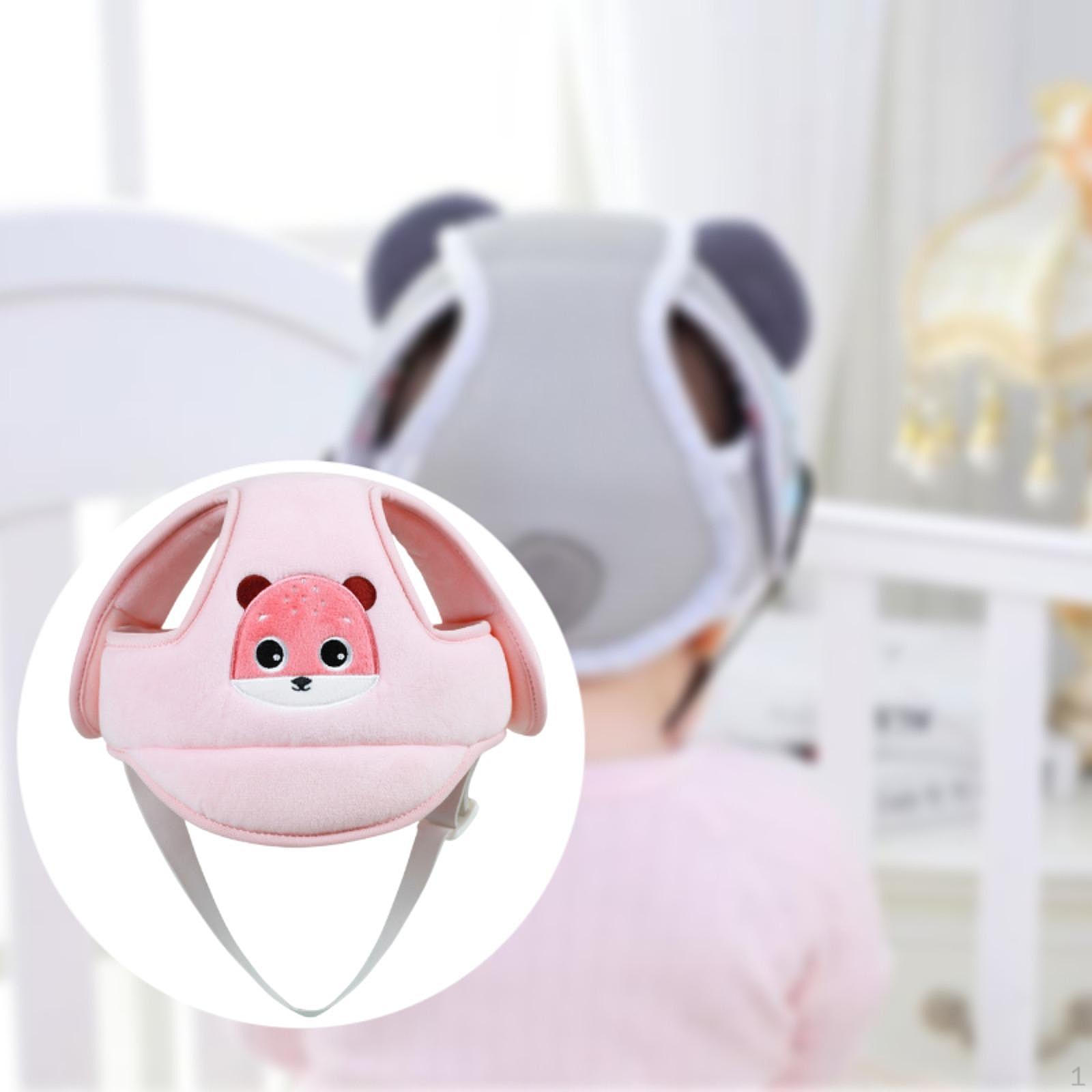 

Мультяшная шляпа-шлем Регулируемая Противоударная 45~57см Защитная шапочка Защита головы для детей Младенцев 6-20 розовый