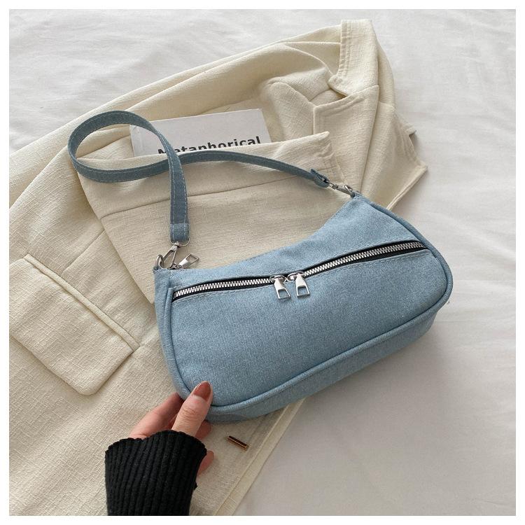 Summer Washed Denim Underarm Bag Texture Bag 2025 New Fashion Women's Bag Shoulder Bag Handbag
