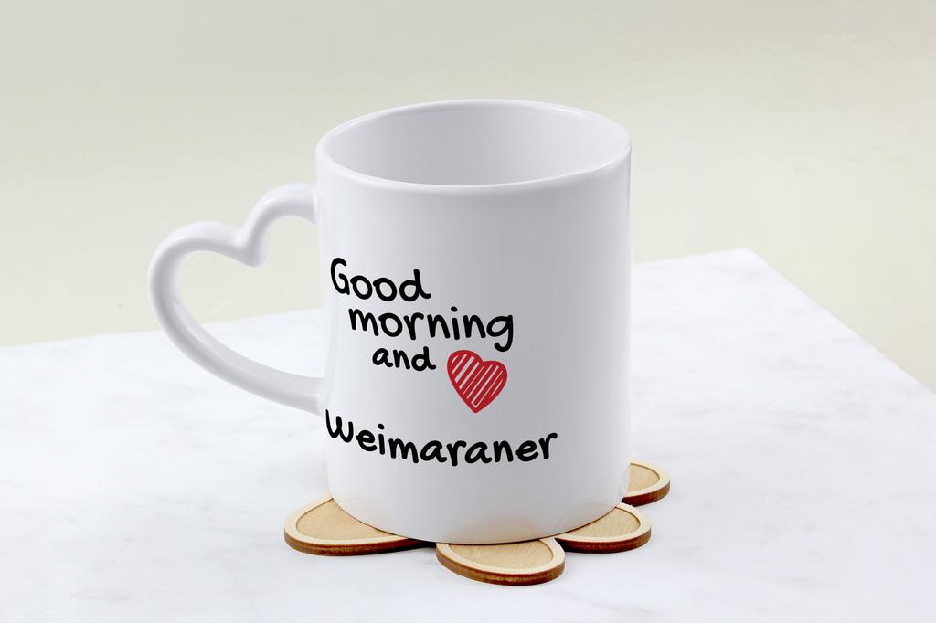 Weimaraner, Grey Ghost - cup with a dog, adorable cup with a heart-shaped handle, universal gift from the Art-Dog brand