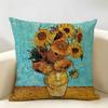 Federa Cuscino Stampa Originale Van Gogh Lino Naturale Tessuto Biologico Stampa Double Face Decorazione Stanza Divano Federa