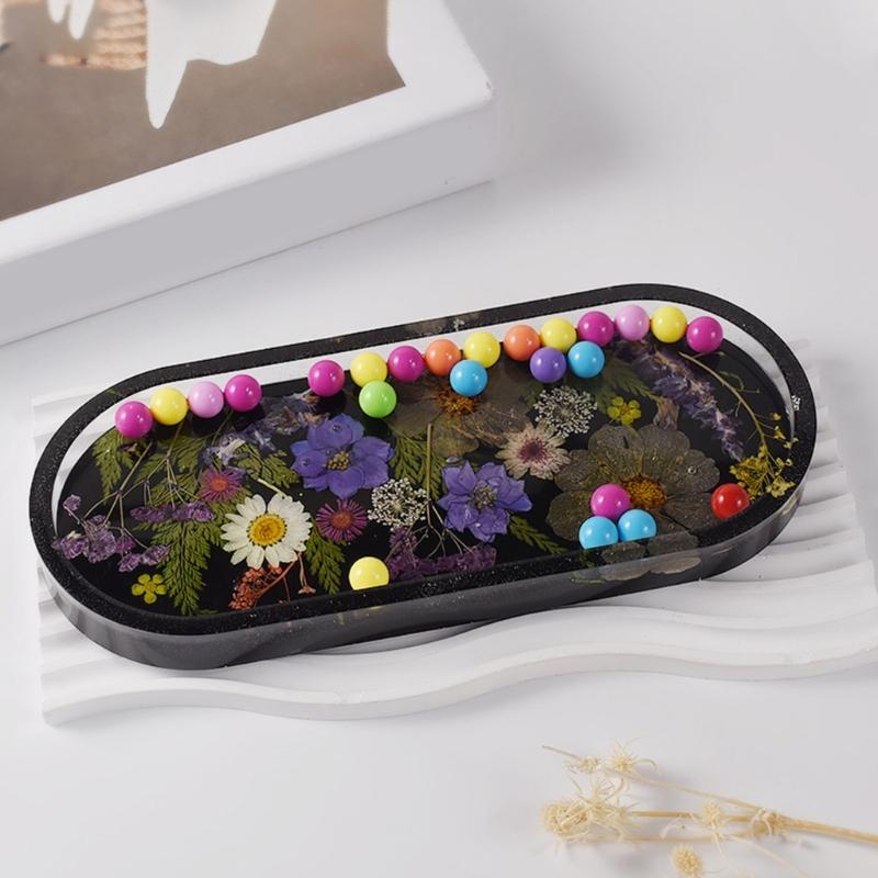 Resin Coaster Molds Oval Shaped Silicone Coaster Resin Moulds Cup Pads Molds Silicone Material for Epoxy Resin Casting