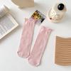 Women's Mid-Calf Socks: Autumn/Winter Maternity Loose-Fit, Solid Color, Trendy Spring Pile Socks in Black or White